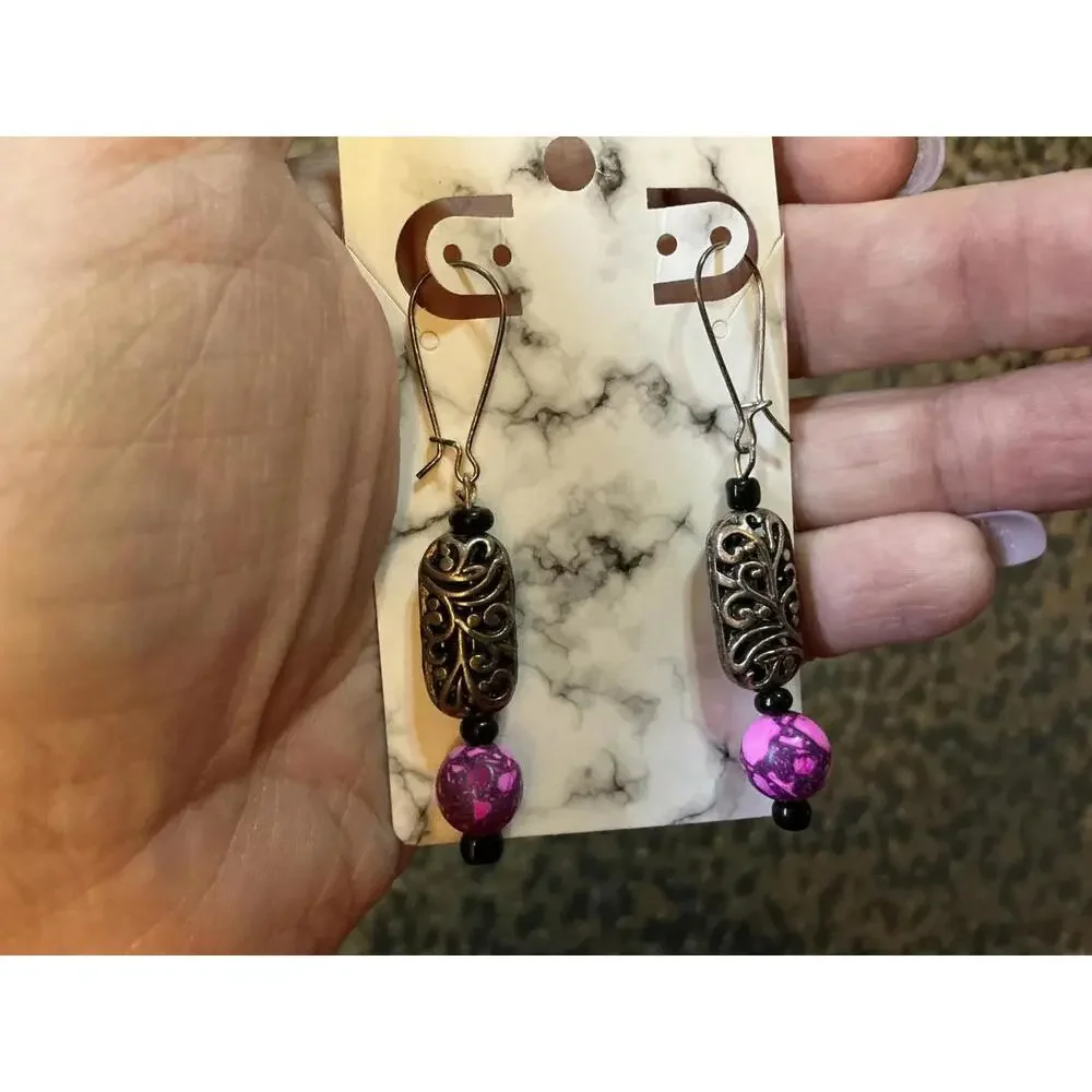 1X Tipped Purple Dress & Earrings